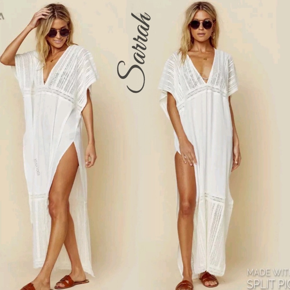 New Bohemian Crochet Detailed Tunic Maxi Dress - Picture 2 of 10